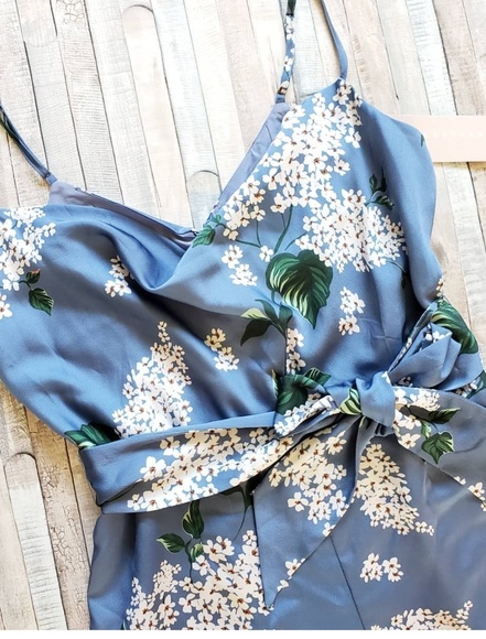 Keepsake the Label-cowl neck blue floral romper - Picture 2 of 5